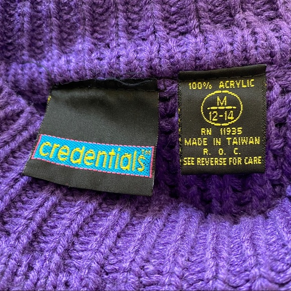 💟 VINTAGE PURPLE KNIT SWEATER 💟 - Picture 3 of 3